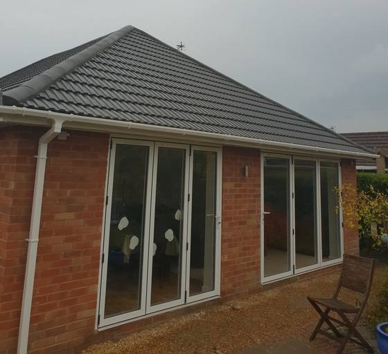 Single-storey extension with bi-fold doors