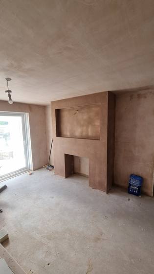 Plastered living room