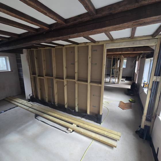 Internal walls framed