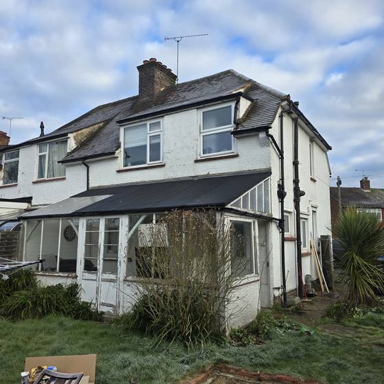Knaphill: Before: the old conservatory