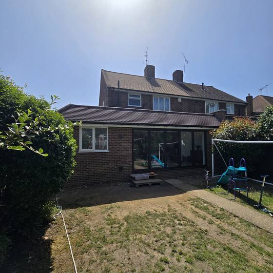 New Haw: Finished extension from the garden