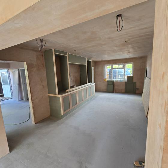 Sunbury-on-Thames: Media wall and living space